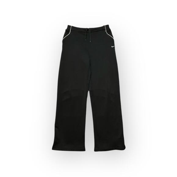 Nike Fit Dry Women's Black w/ White Stripe Sweatpants Pull-On W/Zip Pocket SZ L - Picture 1 of 12